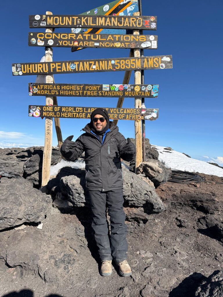 Abs at the summit of Mount Kilimanjaro