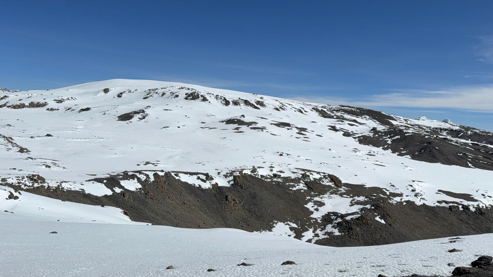 Snowy approach to the summit